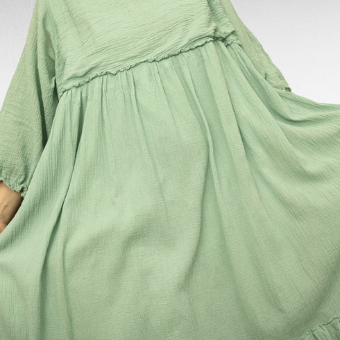 Slim cotton dress. Summer crepe dress. Beach dress. Casual dress